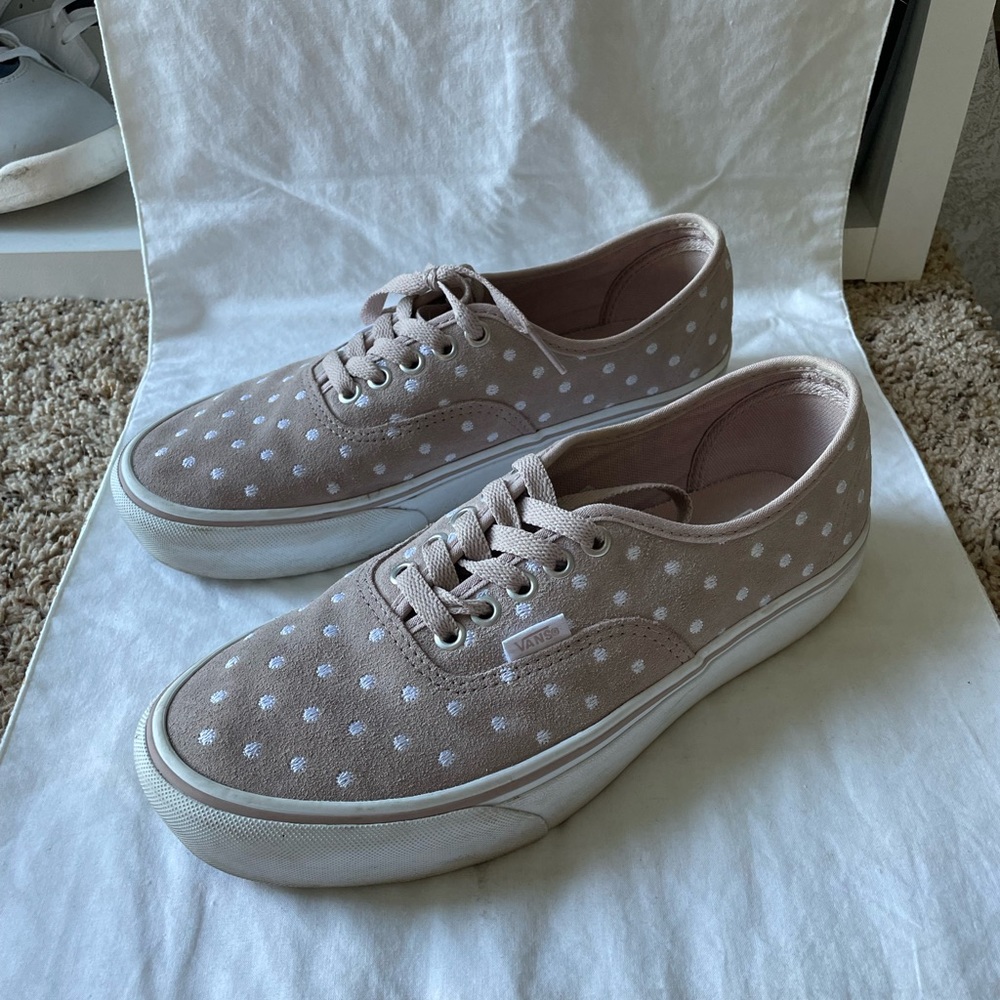 Pink Suede Polka Dot Vans